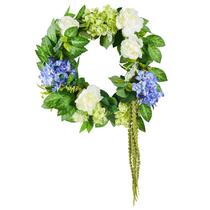 Coroa de primavera VEVOR, peônias artificiais de hortênsia, 60 cm, azul Coroa de primavera VEVOR, peônias artificiais de hortênsia, 60 cm, azul