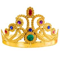 Coroa de Rainha Princesa de Plástico Para Festas Cor Dourada - Coroa de Rainha Princesa de Plástico Dourada
