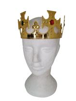 Coroa de Rei com cruz e pedrarias dobrável Fantasia - Lynx Produções artistica