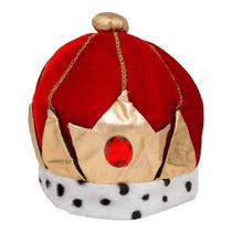Coroa de Rei Vermelha em Veludo - Extra Festas