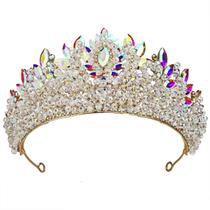 Coroa de strass elegante Crown QXMYOO para tiara de casamento feminina Coroa de strass elegante Crown QXMYOO para tiara de casamento feminina