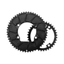 Coroa Dupla 110BCD 2X Para Bicicleta De Estrada 9-12S Em Liga De Alumínio 7075 Com 4 Parafusos Para