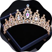 Coroa e tiaras Kamirola Queen para mulheres e meninas douradas Coroa e tiaras Kamirola Queen para mulheres e meninas douradas