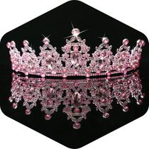 Coroa e tiaras Kamirola Queen para mulheres e meninas rosa