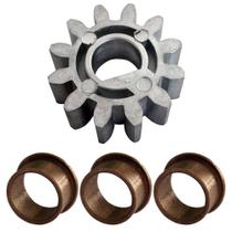 Coroa Engrenagem Reposição Externa Metal 12 Dentes + 3 Bucha de Bronze Dz4 Dz3 Rossi
