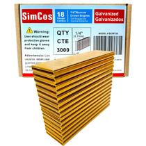 Coroa estreita Staples SimCos de calibre 18 1/4 galvanizada (3000)