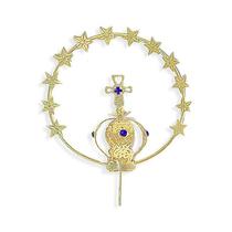 Coroa Folheada Ouro Para Imagem Nossa Senhora Até 60cm