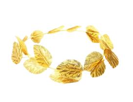 Coroa Grega Dourada Com Pétalas De Seda