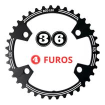 Coroa Ictus Indexada BCD 110 Assimetrica 36T 39T Dentes Ultegra Speed Padrão Shimano Pedivela Ballistech FC-R7000 FC-8000