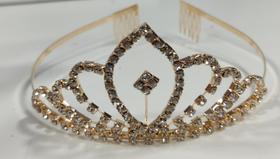 Coroa Infantil Realeza Super Luxo Pétalas Com Strass