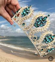 Coroa Miss Strass Noivas Verde Luxo