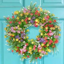 Coroa Montekin Spring Summer Boxwood 50cm com flores mistas