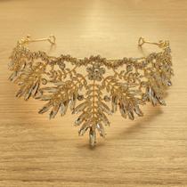 Coroa Noiva Dourada Rose com Pedras Strass Coroa Noiva Dourada Rose com Pedras Strass