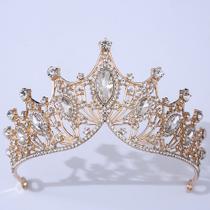 Coroa noiva grande dourada com prata debutante damas Coroa noiva grande dourada com prata debutante damas