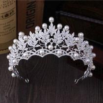 Coroa para noivas e debutante em perolas, tamanho grande - SHOP GARCIA -