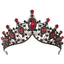 Coroa preto com vermelho grande debutantes cosplay - SHOP GARCIA -