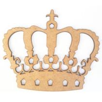Coroa - Princesa/Principe - MDF - Cru - Aniversário Chá Revelação- 18x15cm - Cy'Arts e Decoração