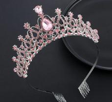 Coroa rosa claro com prata debutantes bailarinas damainhas