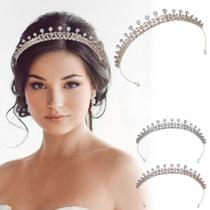 Coroa Tiara Acessório de Cabelo Noiva Miss Aniversário Festa