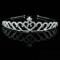 Coroa Tiara Dama Daminha Strass prata pequena infantil