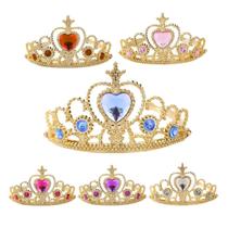 Coroa Tiara de Princesa Dourado de Plástico