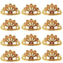 Coroa Tiara Dourada Conjunto de 12 Unidades 13cm x 5cm Coroa Tiara Dourada Conjunto de 12 Unidades 13cm x 5cm