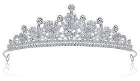 Coroa Tiara Noiva Debutante Prata Porta Coque Casamento T51