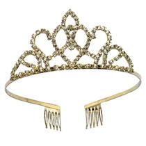 Coroa Tiara Pente Strass Debutante Noiva Luxo Festa Moda - HUNK