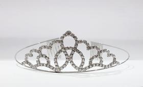 Coroa Tiara Prata Noiva Strass Debutante Com Pente Festas