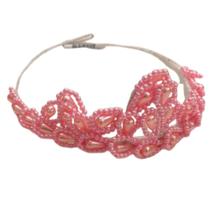Coroa Tiara Rosa com Detalhes Pérolas Delicada