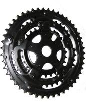 Coroa tripla Longheng 28x38x48D para pedivela monobloco preto Coroa tripla Longheng 28x38x48D para pedivela monobloco preto