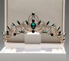 Coroa verde com dourado noiva debutante daminhas 15 anos florista