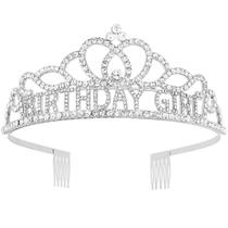 Coroas de aniversário AOPRIE Diane Silver Tiaras para mulheres e meninas