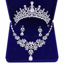 Coroas de Cristal e Tiaras Headband para Menina ou Mulheres Presentes Colar Brincos Mulheres Colar Dama de Honra - 1