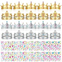 Coroas de espuma para crianças, tiaras de princesa, coroas com adesivos, 44 unidades Coroas de espuma para crianças, tiaras de princesa, coroas com adesivos, 44 unidades