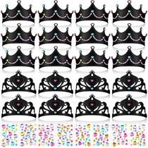 Coroas de espuma, tiaras Yaomiao Princess com adesivos de diamante, 44 unidades