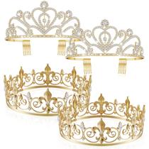 Coroas de formatura King and Queen Henoyso para homens e mulheres (4 unidades)