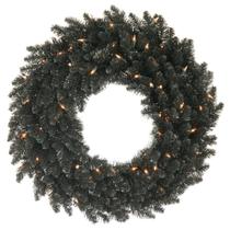 Corona Navideña de Abeto Negro Vickerman 48 cm con LED Blanco Cálido Corona Navideña de Abeto Negro Vickerman 48 cm con LED Blanco Cálido