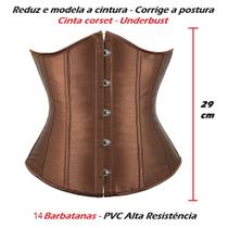 Corpete Corset Corselet Cinta Redutora Underbust Marrom M681