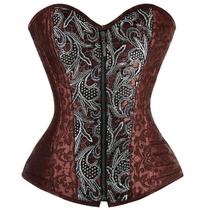 Corpete Corset Corselet Espartilho Cinta Modeladora Festa Marrom M491