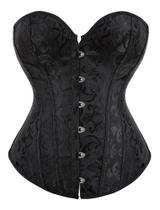 Corpete Corset Corselet Espartilho Floral Preto M684