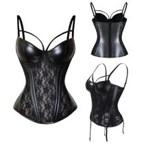 Corpete Corset Corselet Espartilho Renda Bojo Alça Preto M99