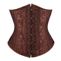 Corpete Corset Corselet Underbust Cinta Floral Marrom M617