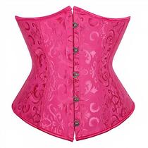 Corpete Corset Corselet Underbust Cinta Floral Rosa Pink M611 - Fantasy Shopping Brasil