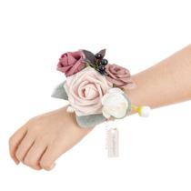 Corpete de pulso com flores artificiais Ling's Moment Mauve x6
