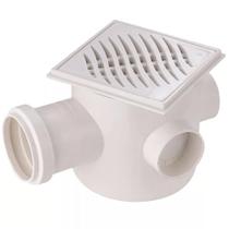 Corpo Caixa Sifão Porta-Grelha Quadrada Branco 100x100x50mm - 27019919 - TIGRE