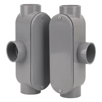Corpo de Conduíte em PVC CKVIHAV 1,5" Tipo T, Kit com 2, Cinza Corpo de Conduíte em PVC CKVIHAV 1,5" Tipo T, Kit com 2, Cinza