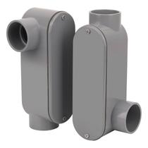 Corpo de Conduíte PVC CKVIHAV tipo LR 1,5 polegada, kit com 2, cinza Corpo de Conduíte PVC CKVIHAV tipo LR 1,5 polegada, kit com 2, cinza