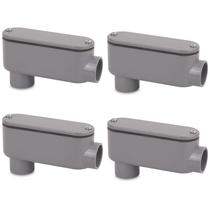 Corpo de Conduíte PVC Rígido Tipo LB 3/4" - Kit com 4 Unidades CKVIHAV Cinza Corpo de Conduíte PVC Rígido Tipo LB 3/4" - Kit com 4 Unidades CKVIHAV Cinza