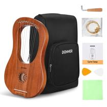Corpo em mogno com 10 cordas de metal Lyre Harp Donner DLH-002